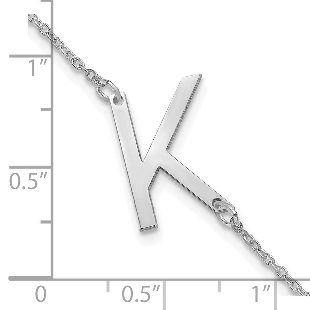 Sterling Silver Polished Small Letter K Bracelet