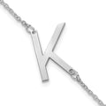 Sterling Silver Polished Small Letter K Bracelet