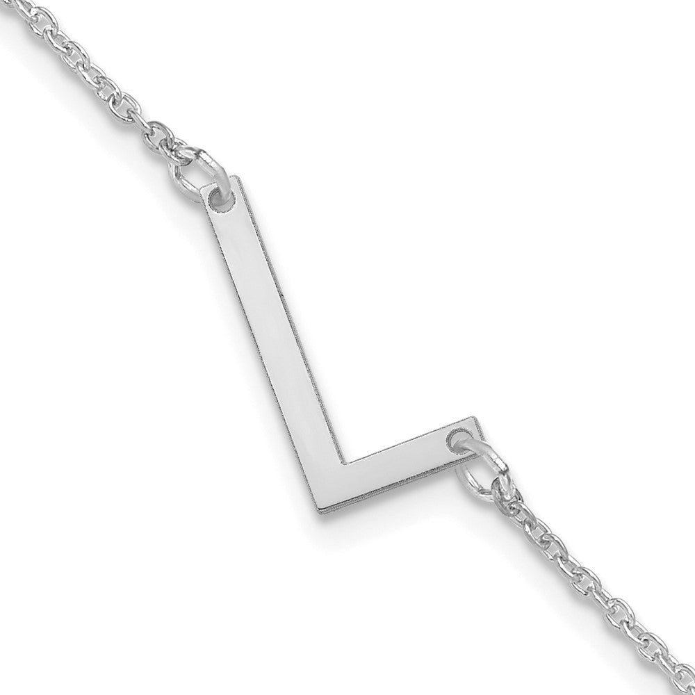 Sterling Silver Polished Small Letter L Bracelet