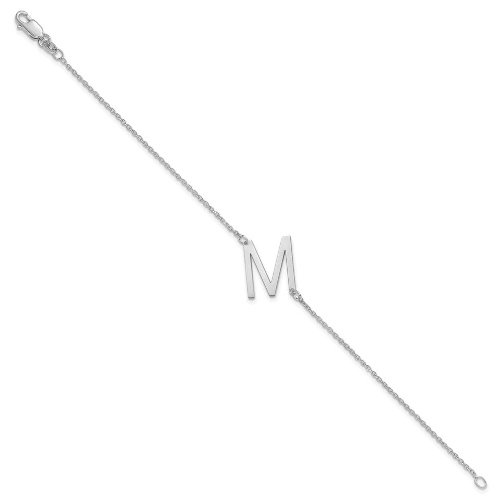 Sterling Silver Polished Small Letter M Bracelet