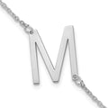 Sterling Silver Polished Small Letter M Bracelet