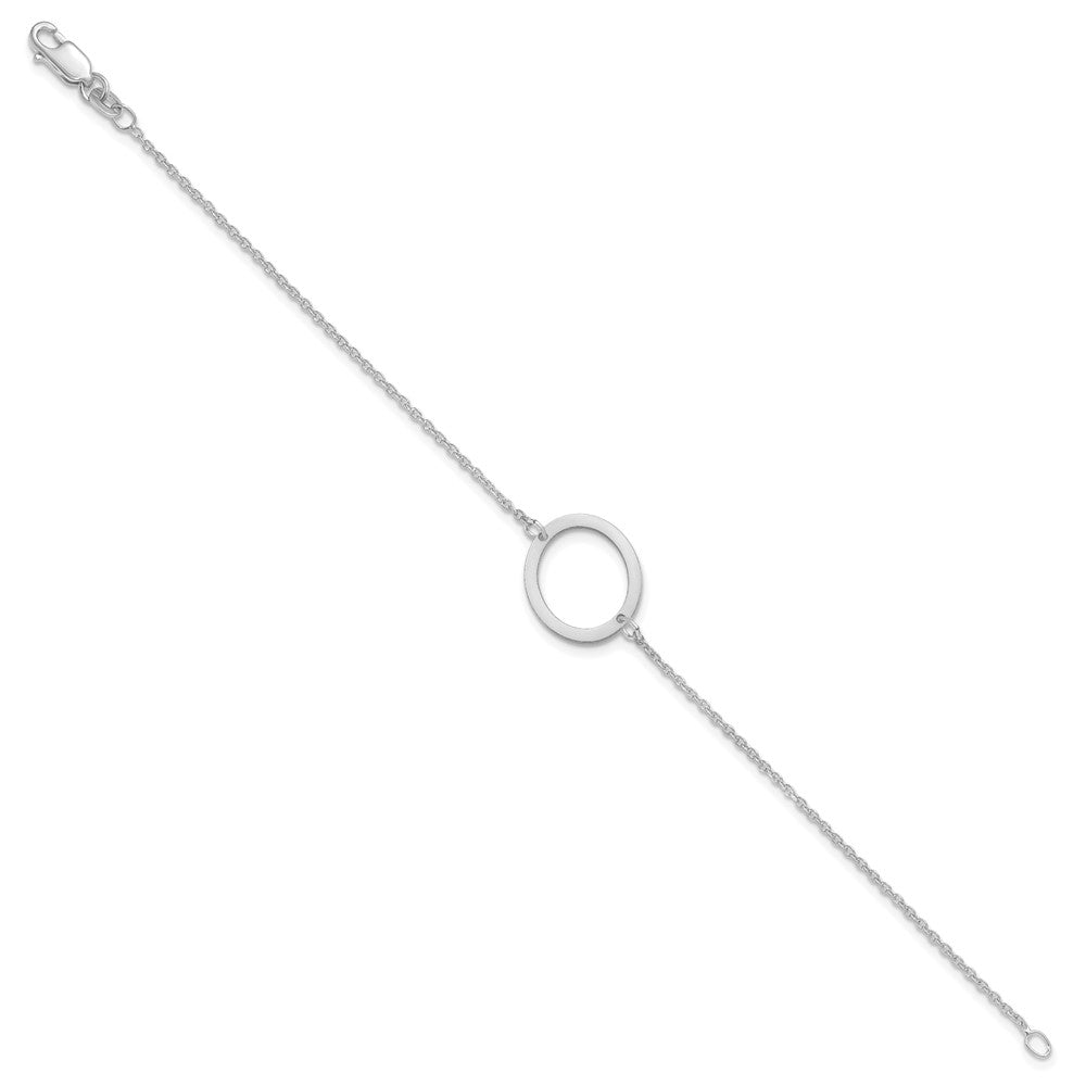 Sterling Silver Polished Small Letter O Bracelet