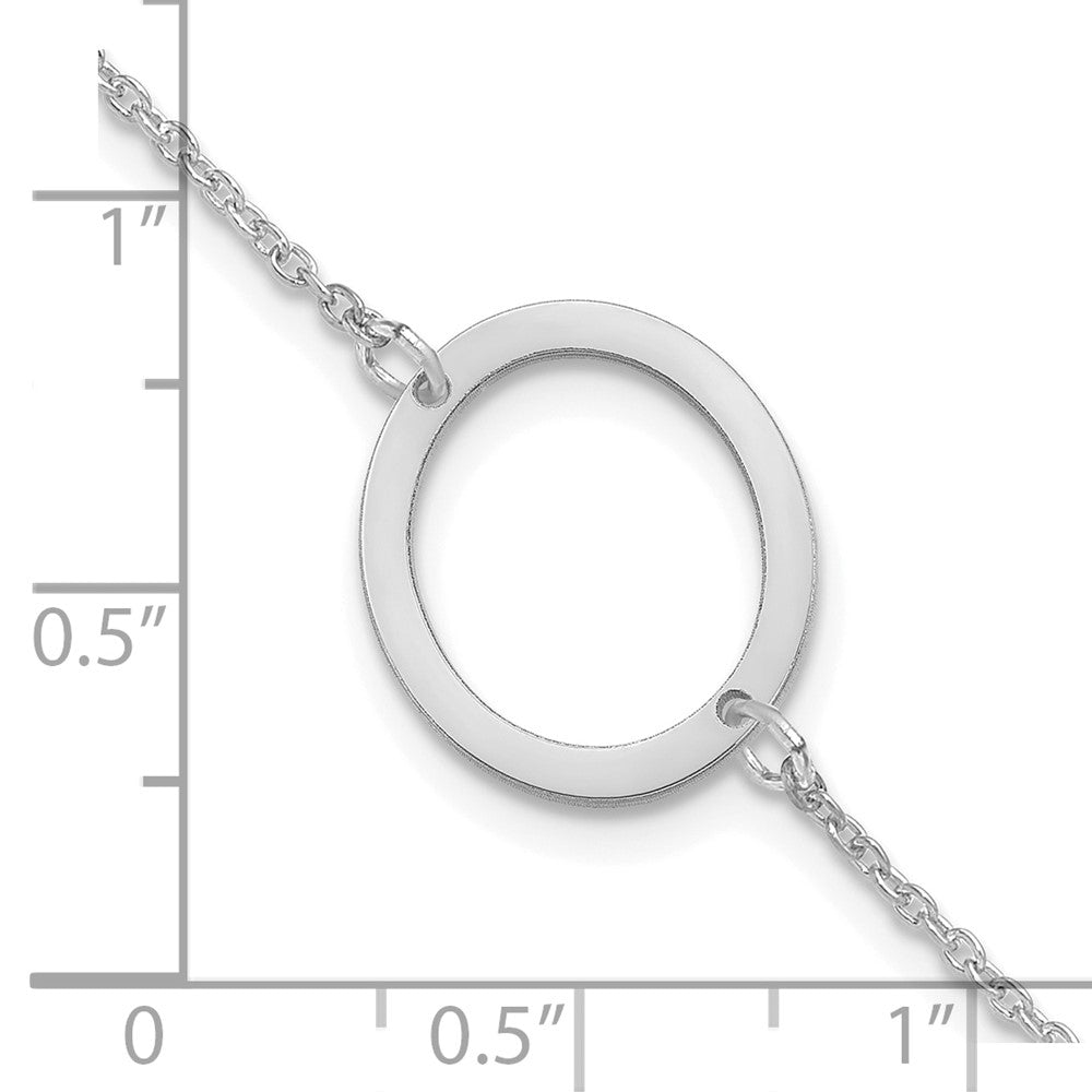 Sterling Silver Polished Small Letter O Bracelet