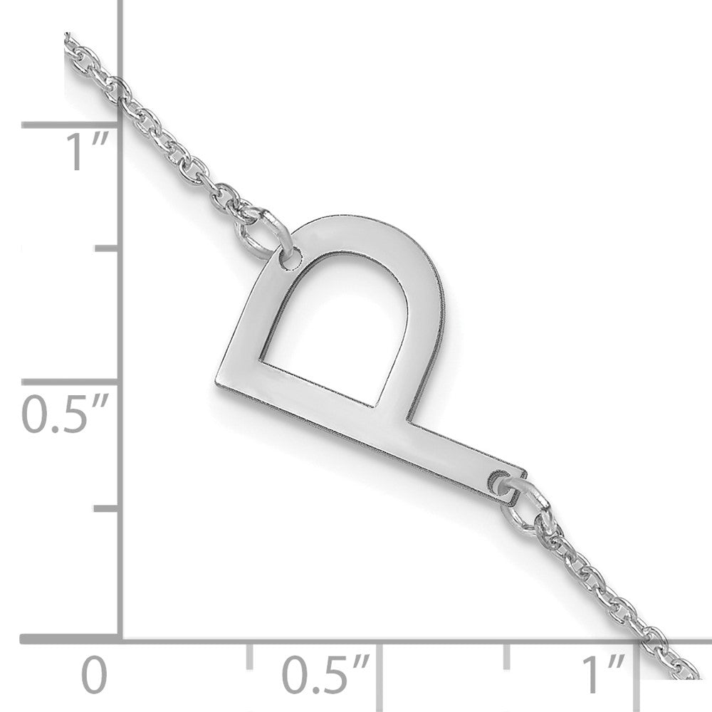 Sterling Silver Polished Small Letter P Bracelet