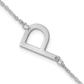 Sterling Silver Polished Small Letter P Bracelet