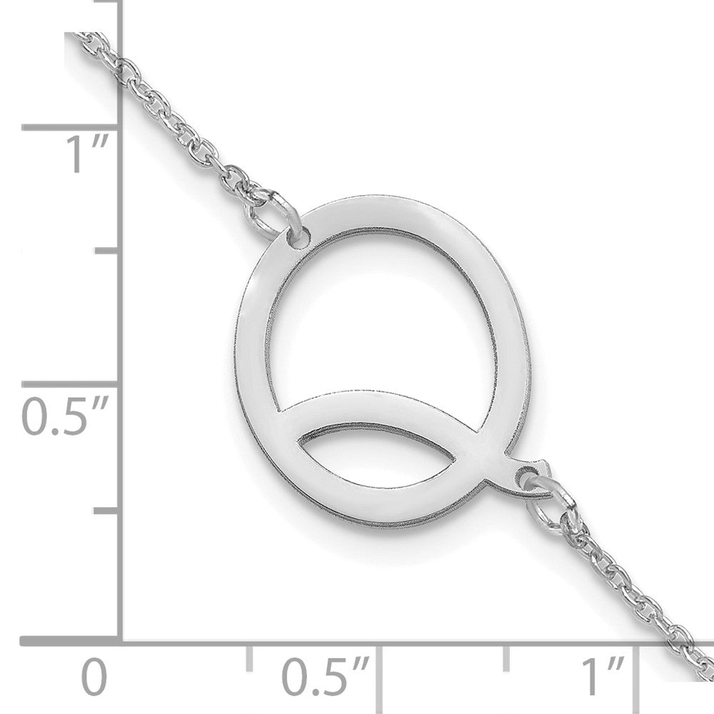 Sterling Silver Polished Small Letter Q Bracelet