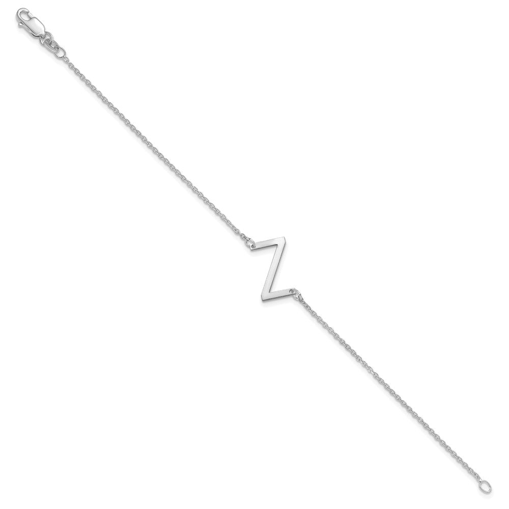 Sterling Silver Polished Small Letter Z Bracelet