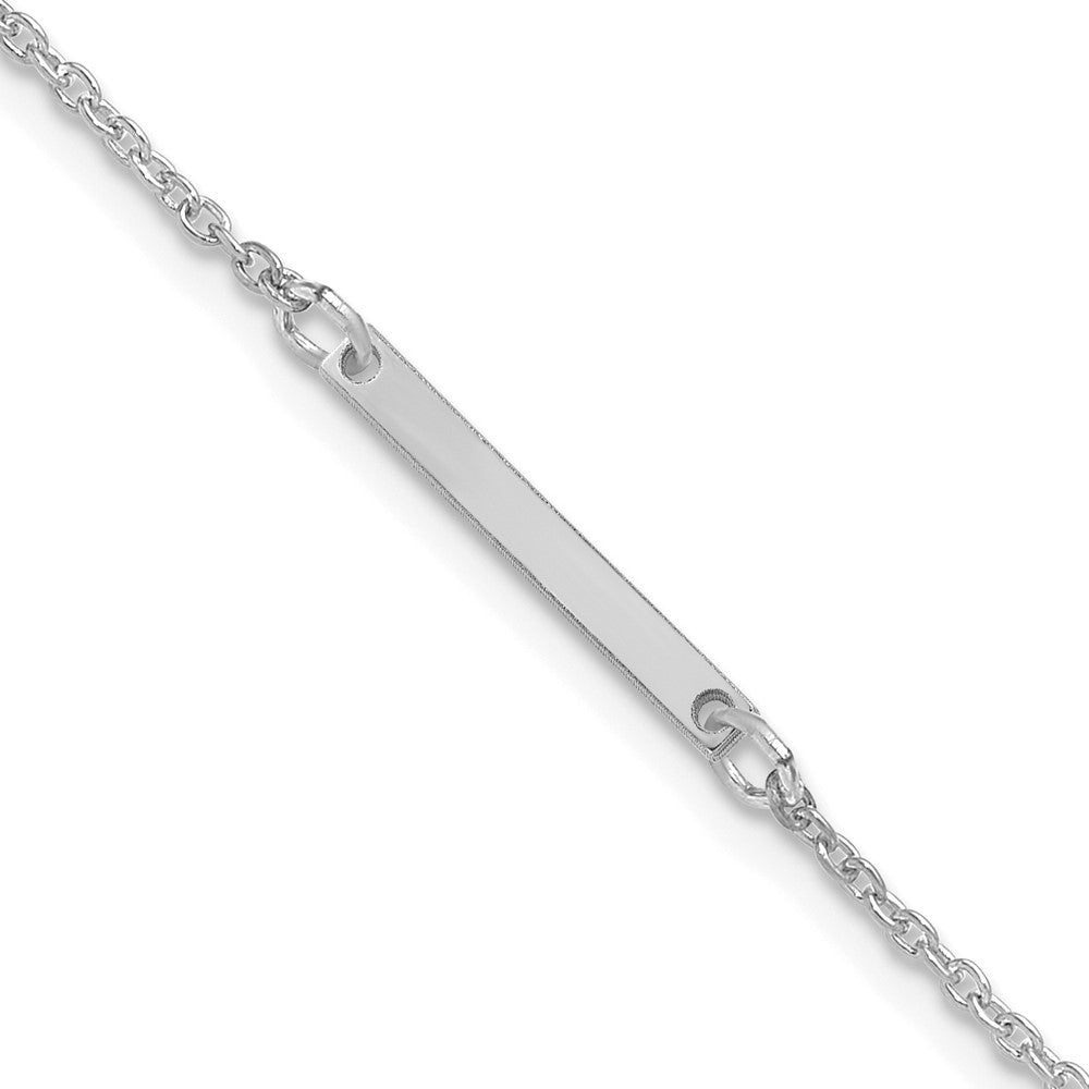 14K White Gold Polished Small Letter I Bracelet