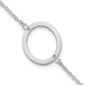 14K White Gold Polished Small Letter O Bracelet