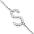10k White Gold Small Initial S Bracelet