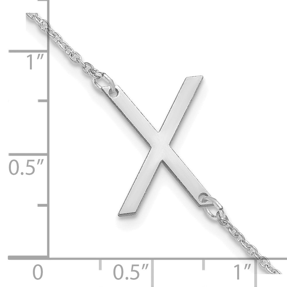 14K White Gold Polished Small Letter X Bracelet