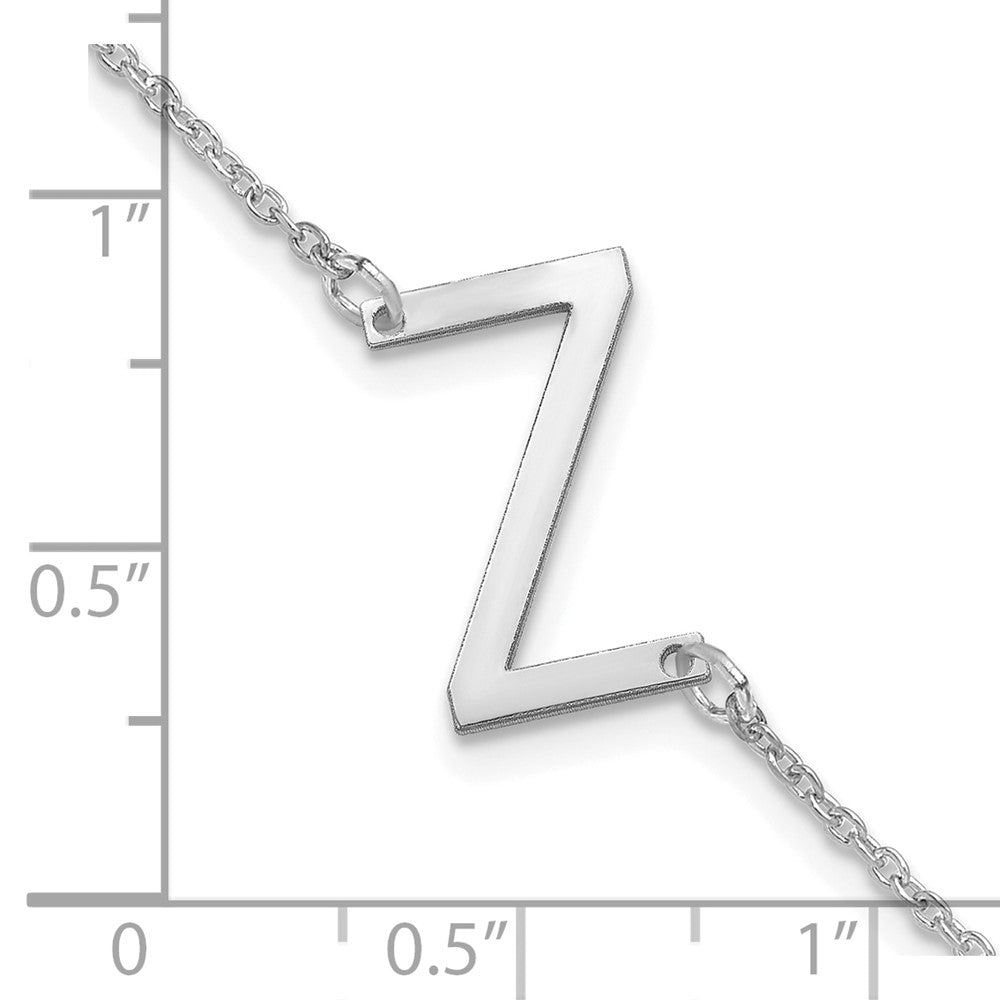 14K White Gold Polished Small Letter Z Bracelet