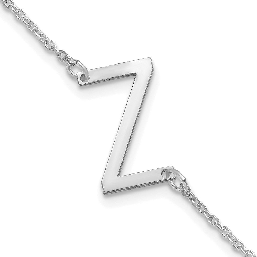 14K White Gold Polished Small Letter Z Bracelet