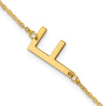 14K Yellow Gold Polished Small Letter F Bracelet
