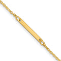 14K Yellow Gold Polished Small Letter I Bracelet