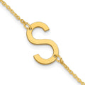 14k Yellow Gold Small Initial S Bracelet