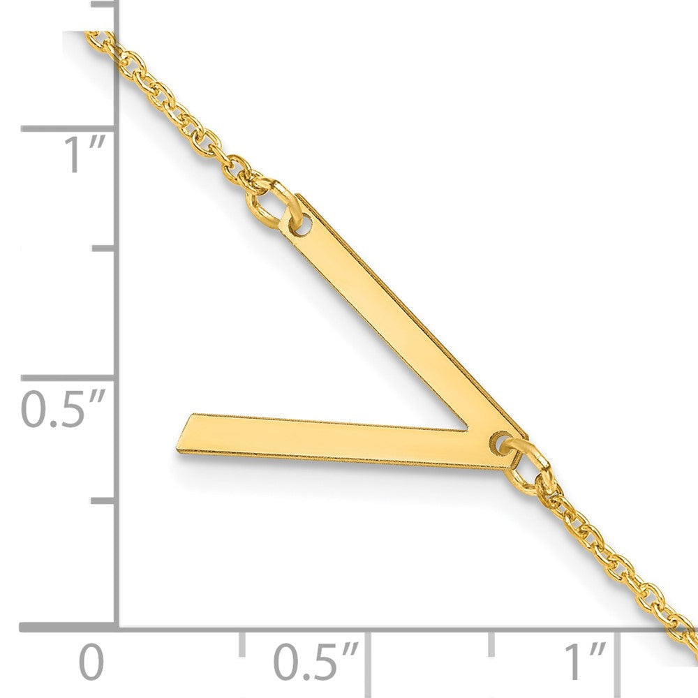 14K Yellow Gold Polished Small Letter V Bracelet