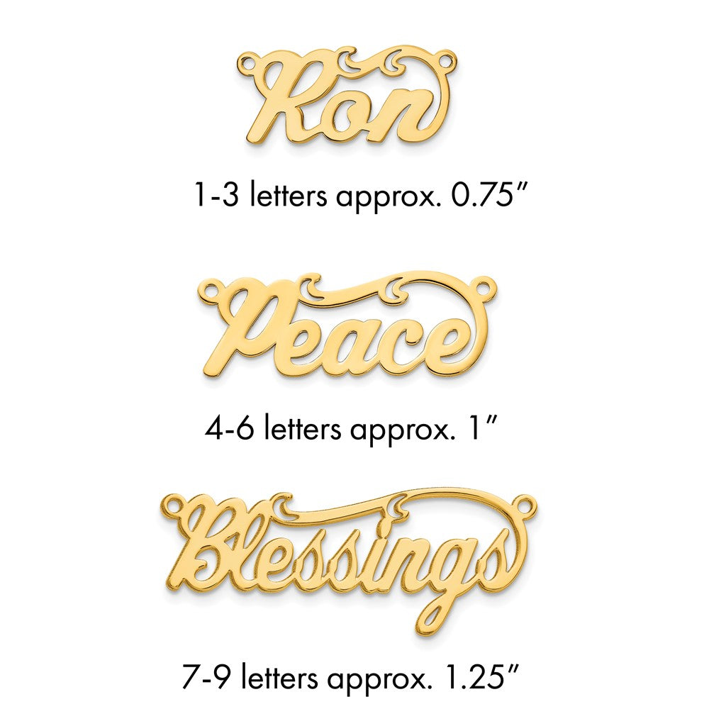 Sterling Silver/Gold-plated Polished Name Plate