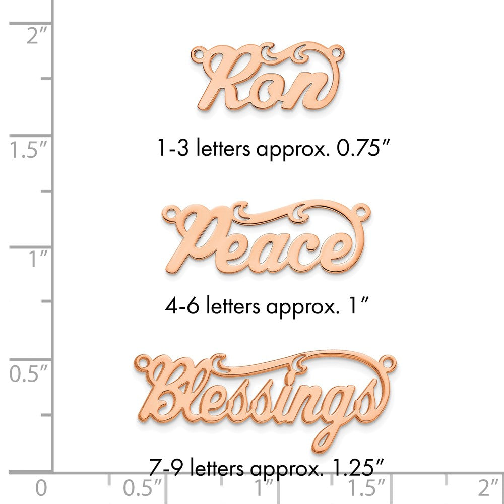 14k Rose Gold Polished Name Plate