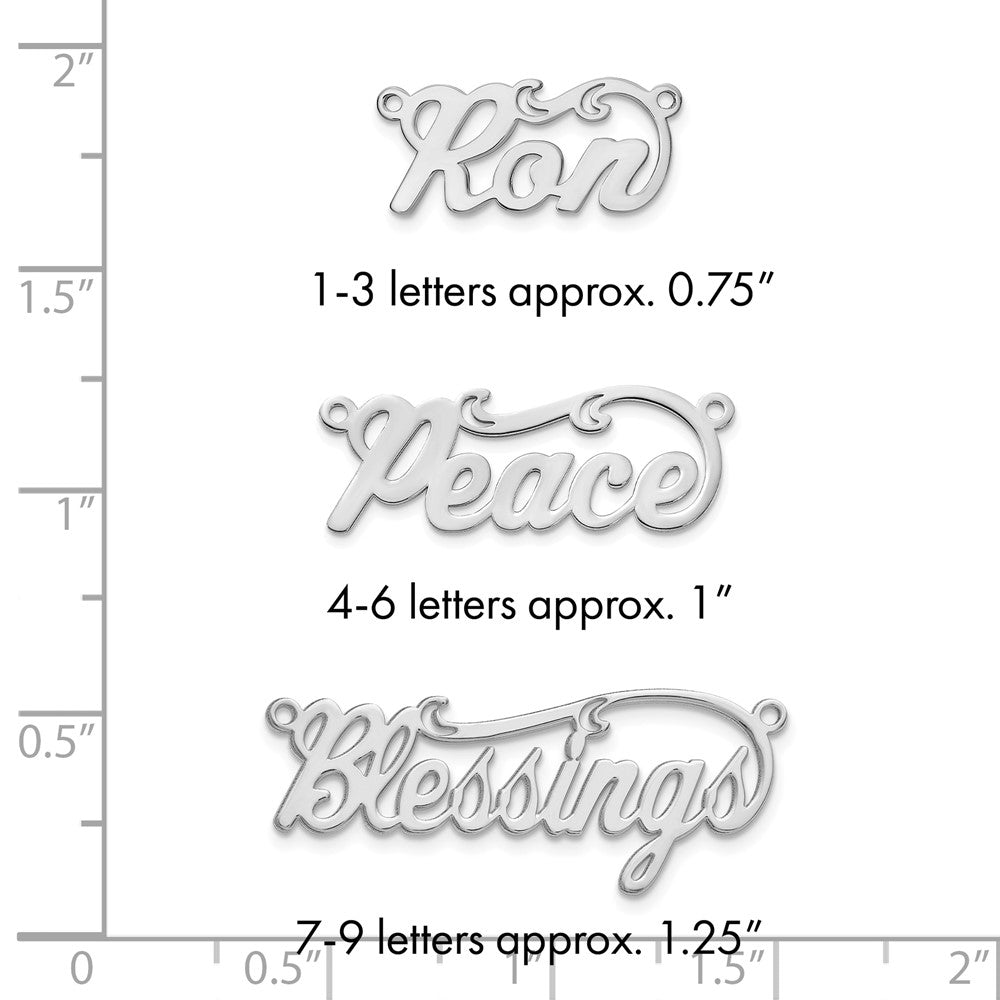 Sterling Silver/Rhodium-plated Polished Name Plate