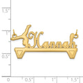 Sterling Silver/Gold Plated Gymnastics Nameplate