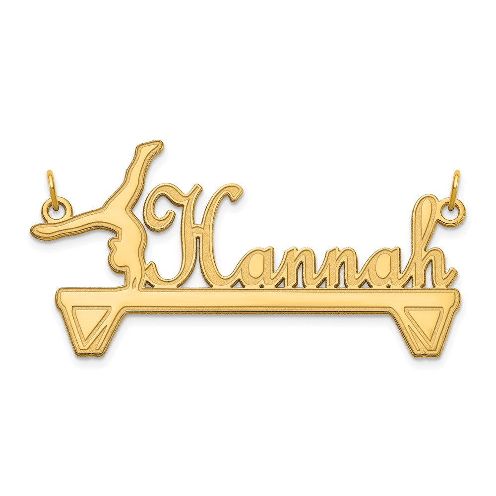 Sterling Silver/Gold Plated Gymnastics Nameplate