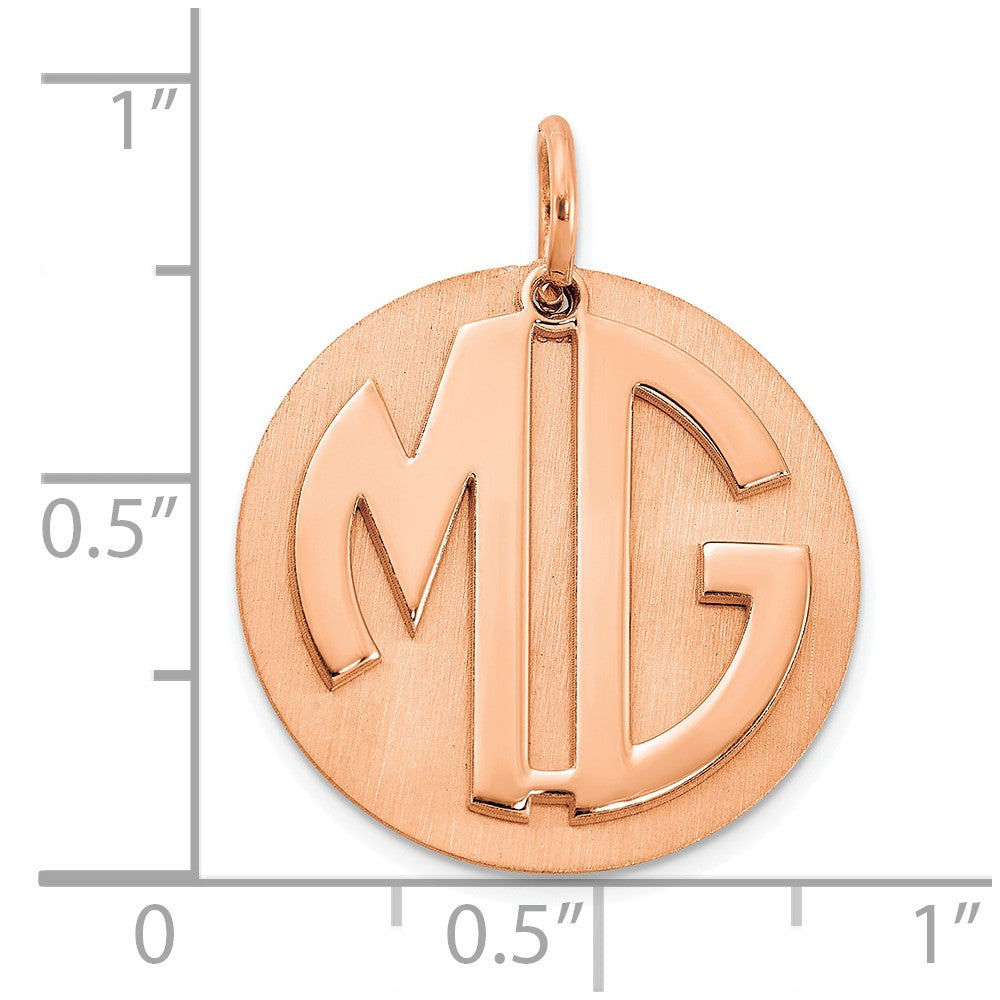 14k Rose Gold Reversible Monogram Disc Charm