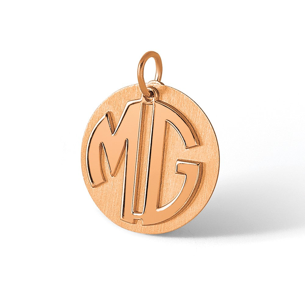 14k Rose Gold Reversible Monogram Disc Charm