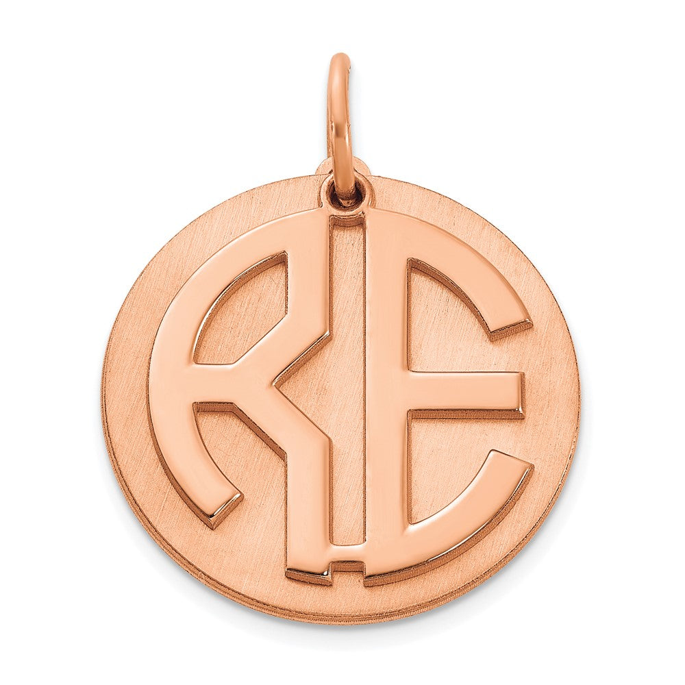 Sterling Silver/Rose-plated Reversible Monogram Disc Charm