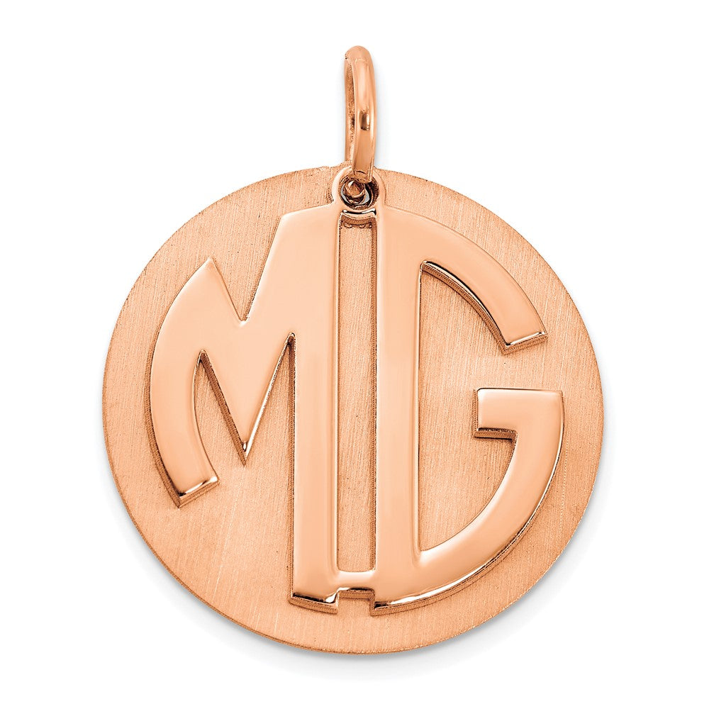 Sterling Silver/Rose-plated Reversible Monogram Disc Charm