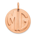 Sterling Silver/Rose-plated Reversible Monogram Disc Charm