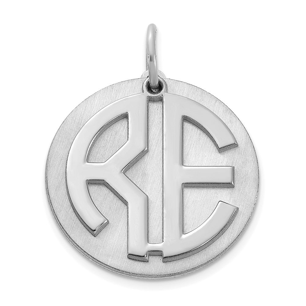 Sterling Silver/Rhodium-plated Reversible Monogram Disc Charm
