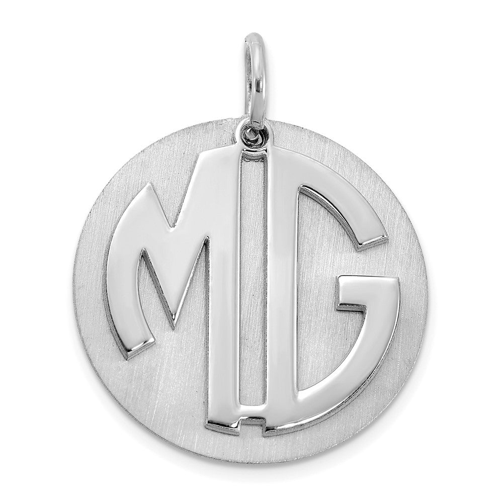 Sterling Silver/Rhodium-plated Reversible Monogram Disc Charm
