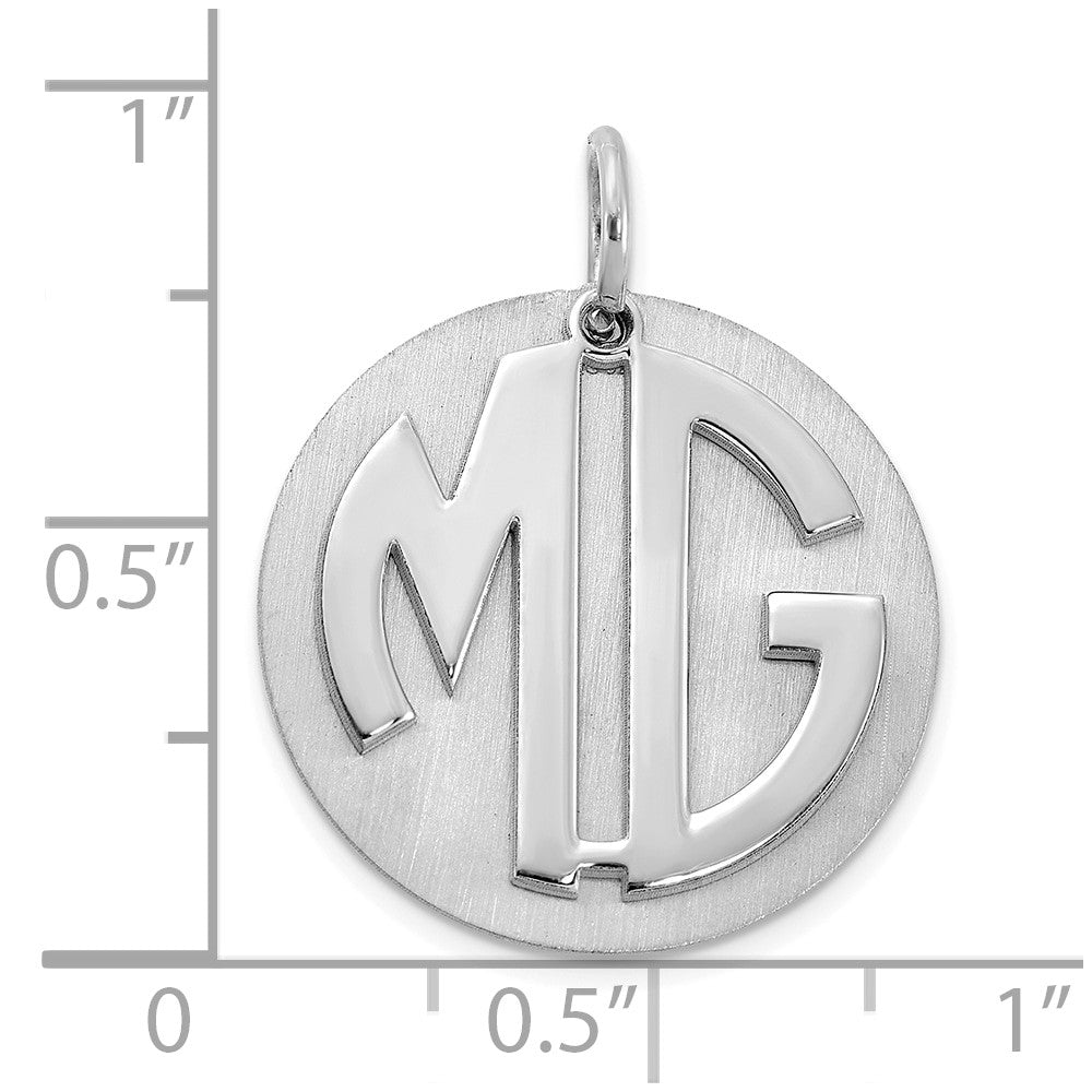 10k White Gold Reversible Monogram Disc Charm