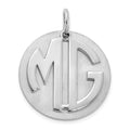 10k White Gold Reversible Monogram Disc Charm