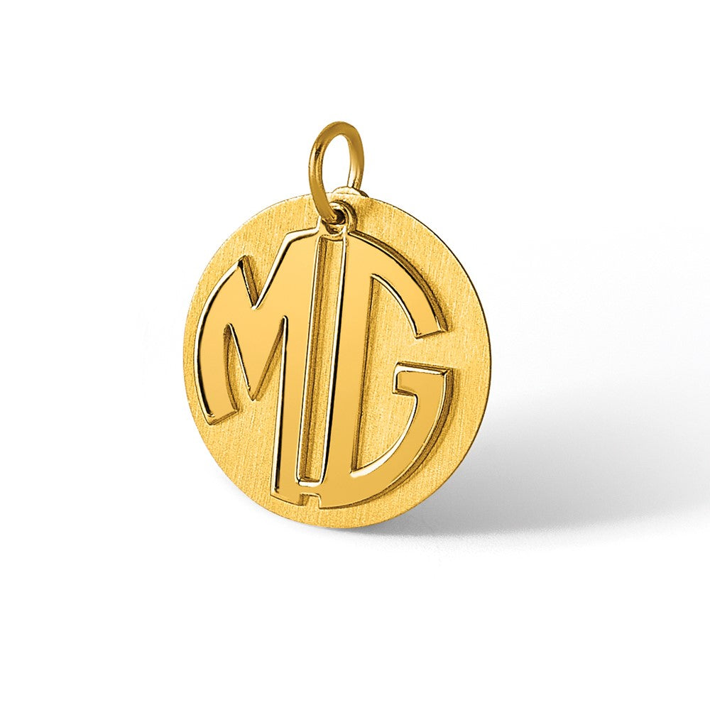 14k Yellow Gold Reversible Monogram Disc Charm