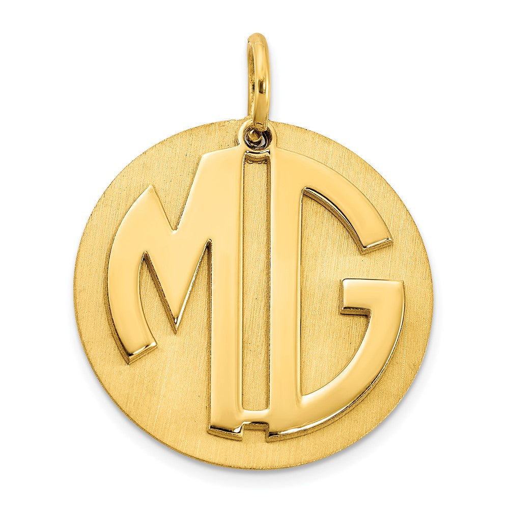 10k Yellow Gold Reversible Monogram Disc Charm