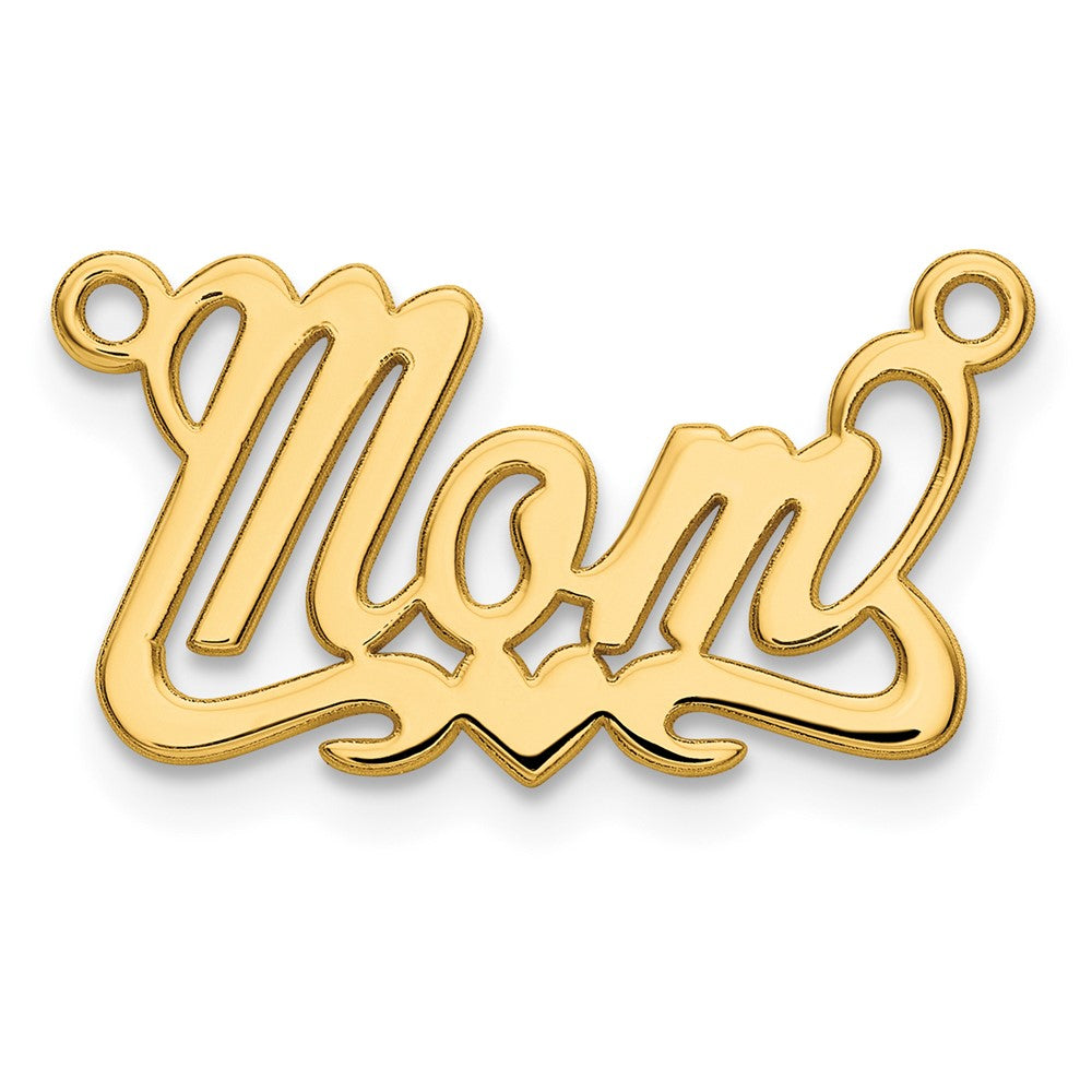 Sterling Silver/Gold-plated Polished Heart Name Plate