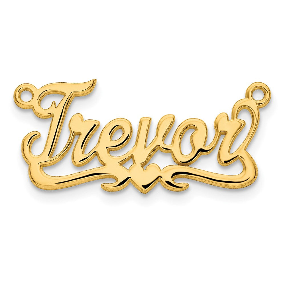 Sterling Silver/Gold-plated Polished Heart Name Plate