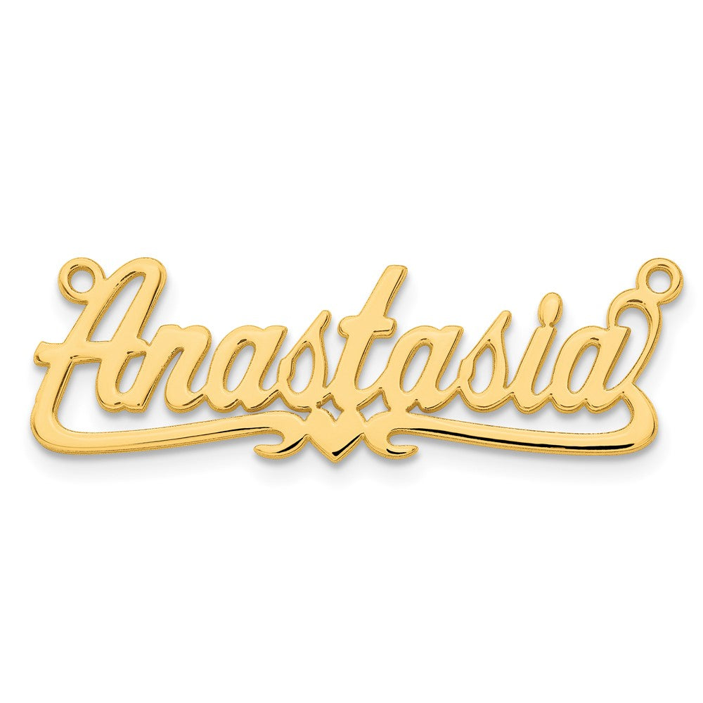 Sterling Silver/Gold-plated Polished Heart Name Plate