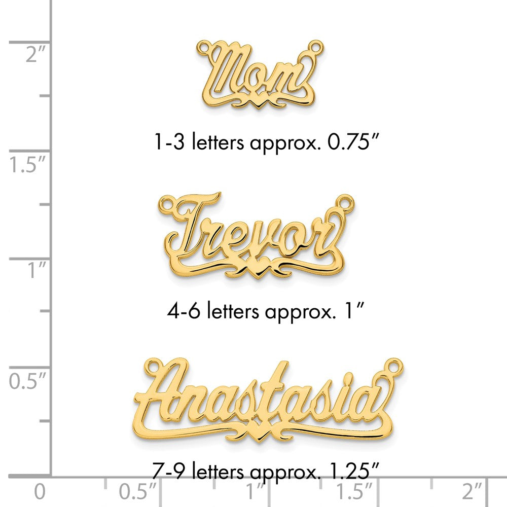 14k Yellow Gold Polished Heart Name Plate