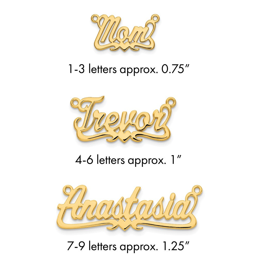 14k Yellow Gold Polished Heart Name Plate
