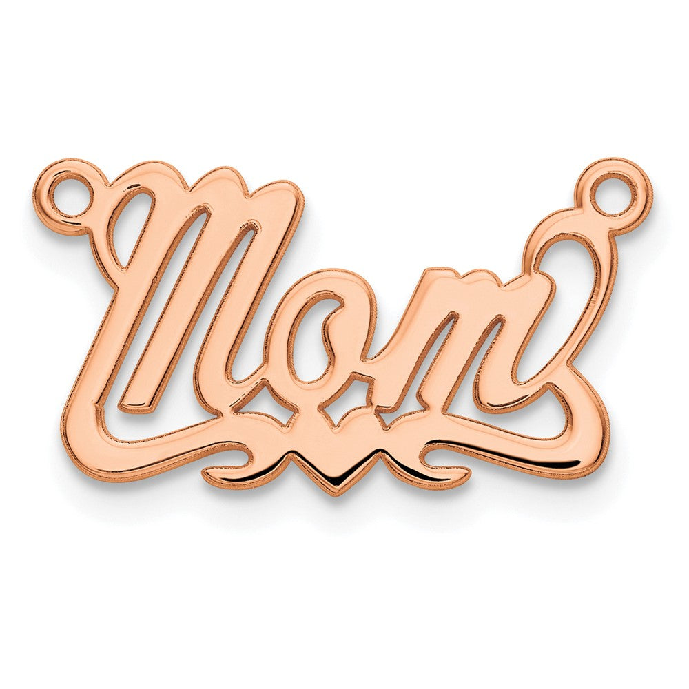 Sterling Silver/Rose-plated Polished Heart Name Plate