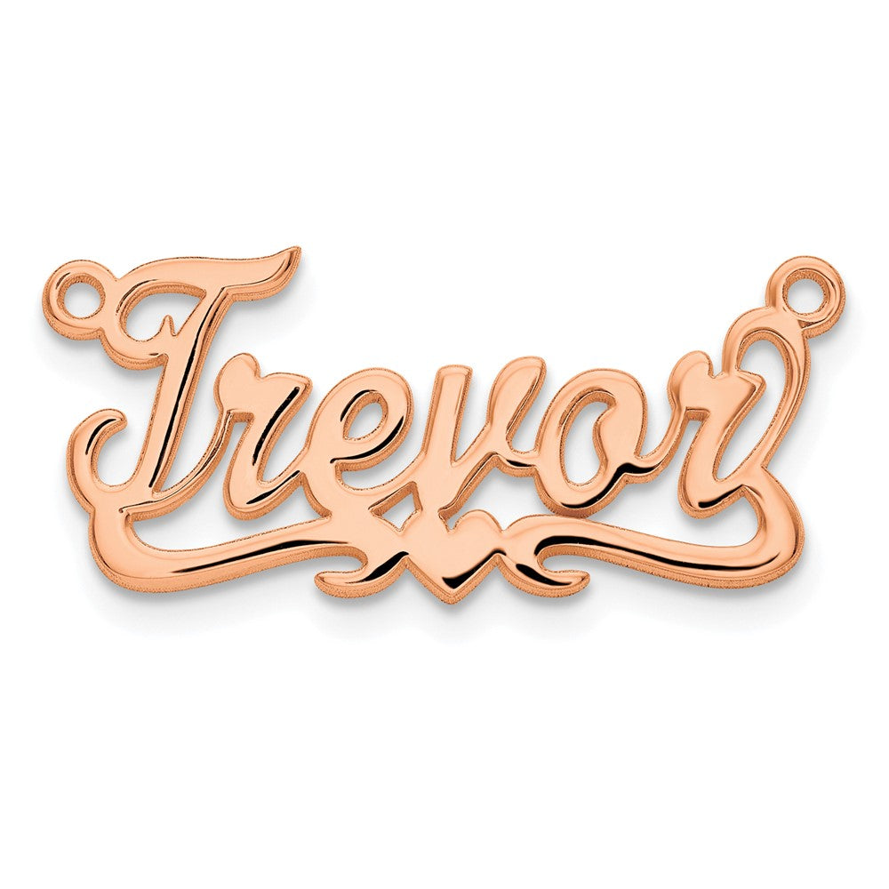 Sterling Silver/Rose-plated Polished Heart Name Plate