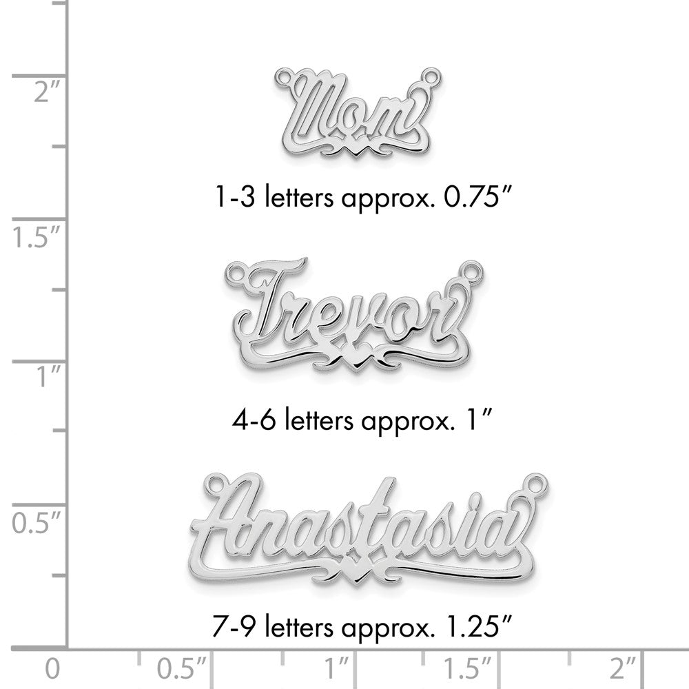 14k White Gold Polished Heart Name Plate