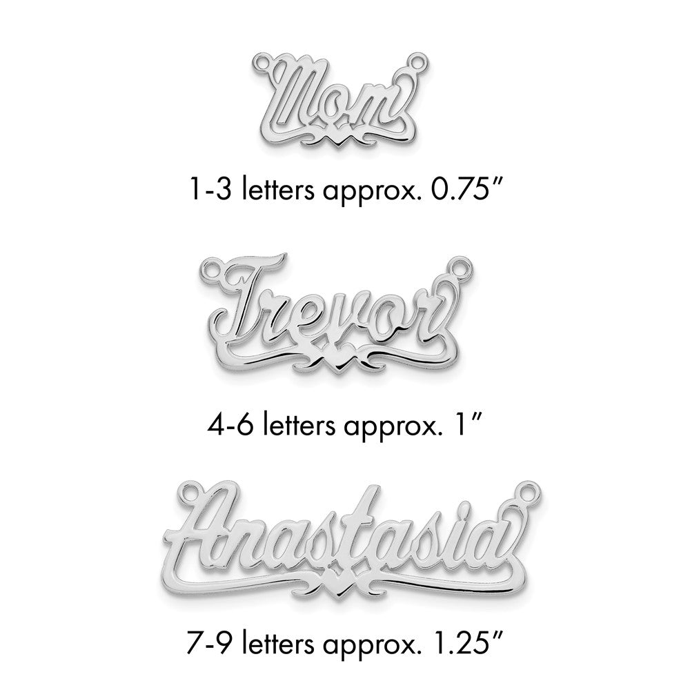 10k White Gold Polished Heart Name Plate