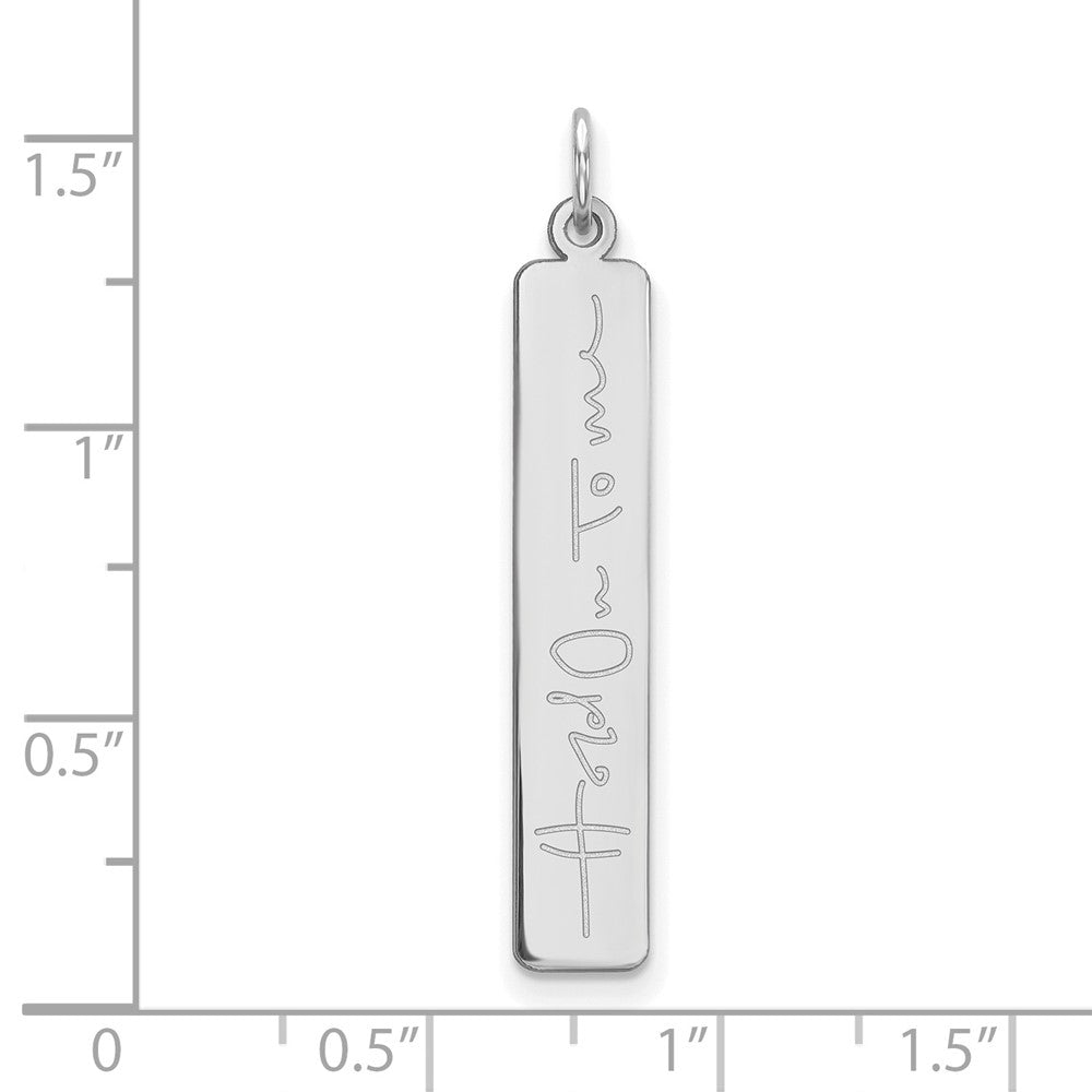 14k White Gold Signature Bar Charm