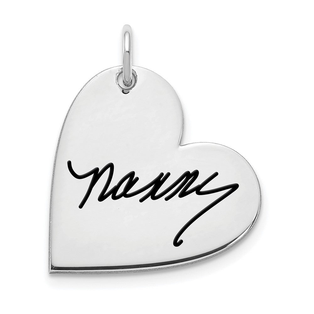 14k White Gold Signature Heart Charm