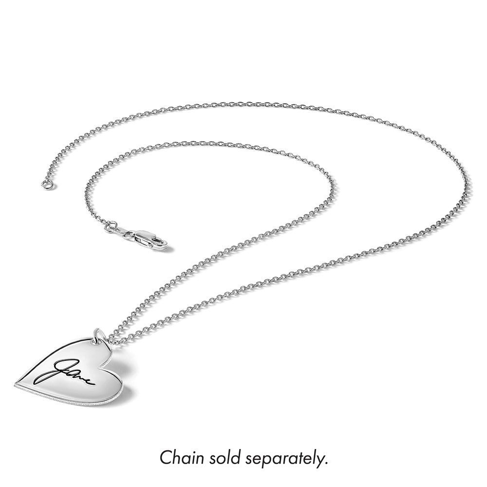 14k White Gold Signature Heart Charm