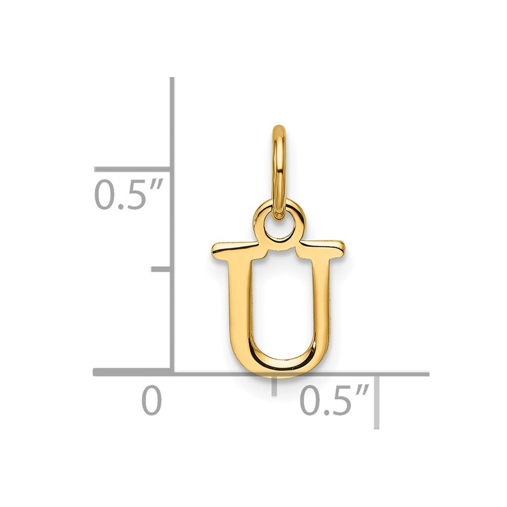 14ky Cutout Letter U Initial Pendant